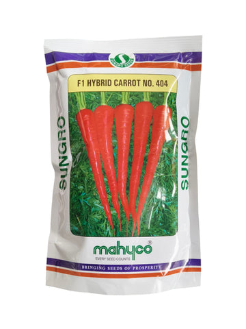 Carrot No. 404 F1 Hybrid Mahyco Sungro Seeds (250Gm)