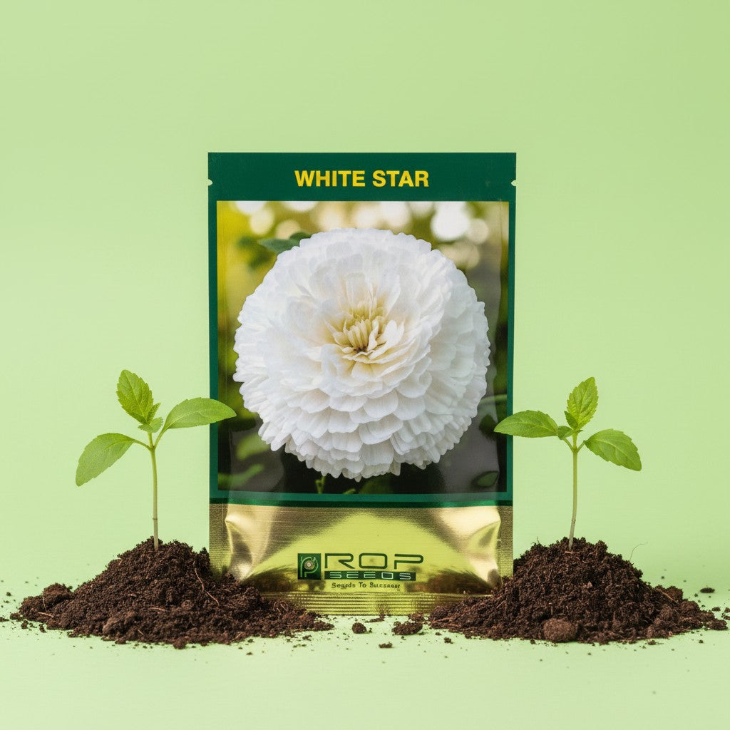 Bijlee White Star Flower Rop Seeds 1 Gm (KGP)